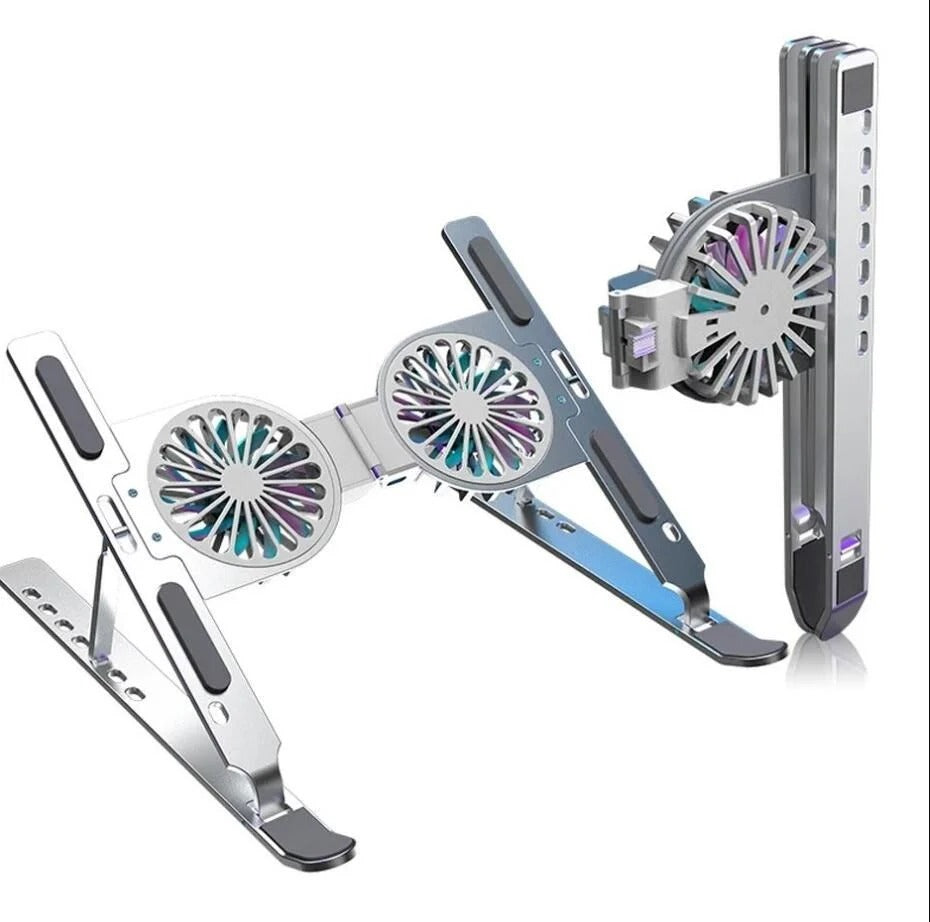 Foldable Dual Fan Laptop Cooling Stand Ⓢ