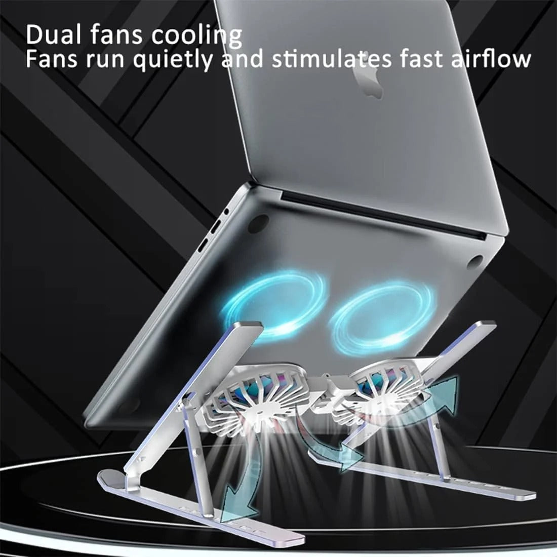 Foldable Dual Fan Laptop Cooling Stand Ⓢ
