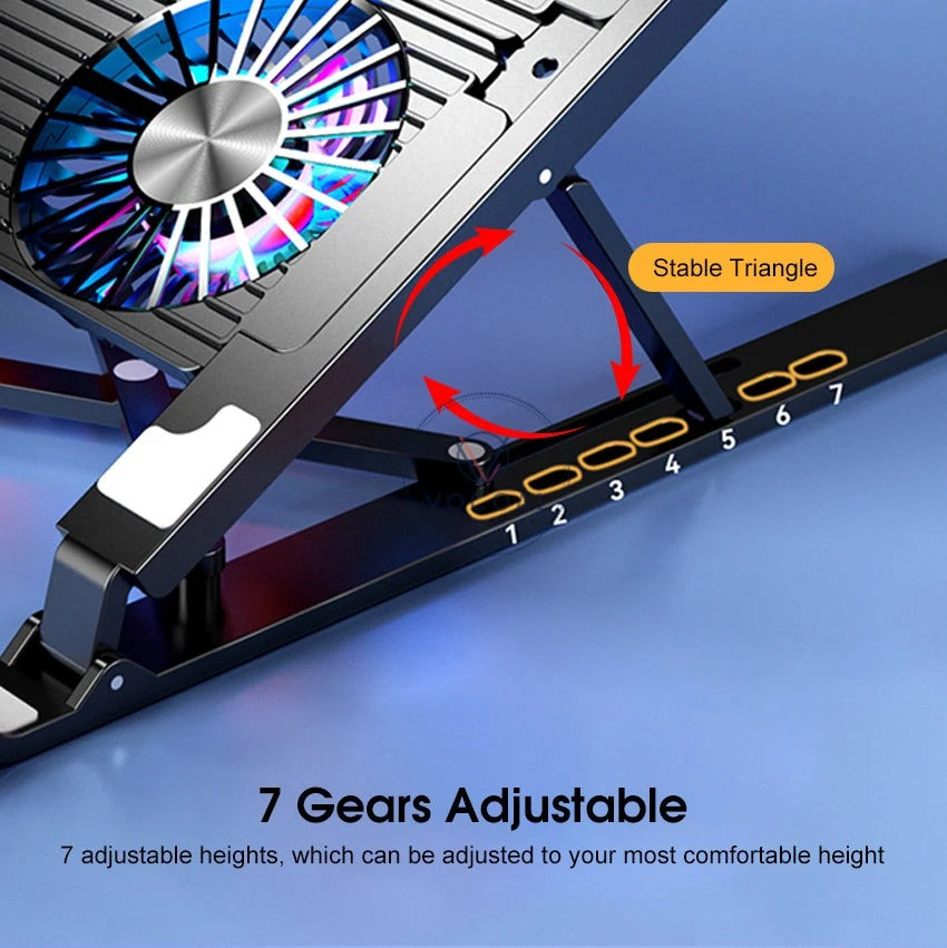 Foldable Dual Fan Laptop Cooling Stand Ⓢ
