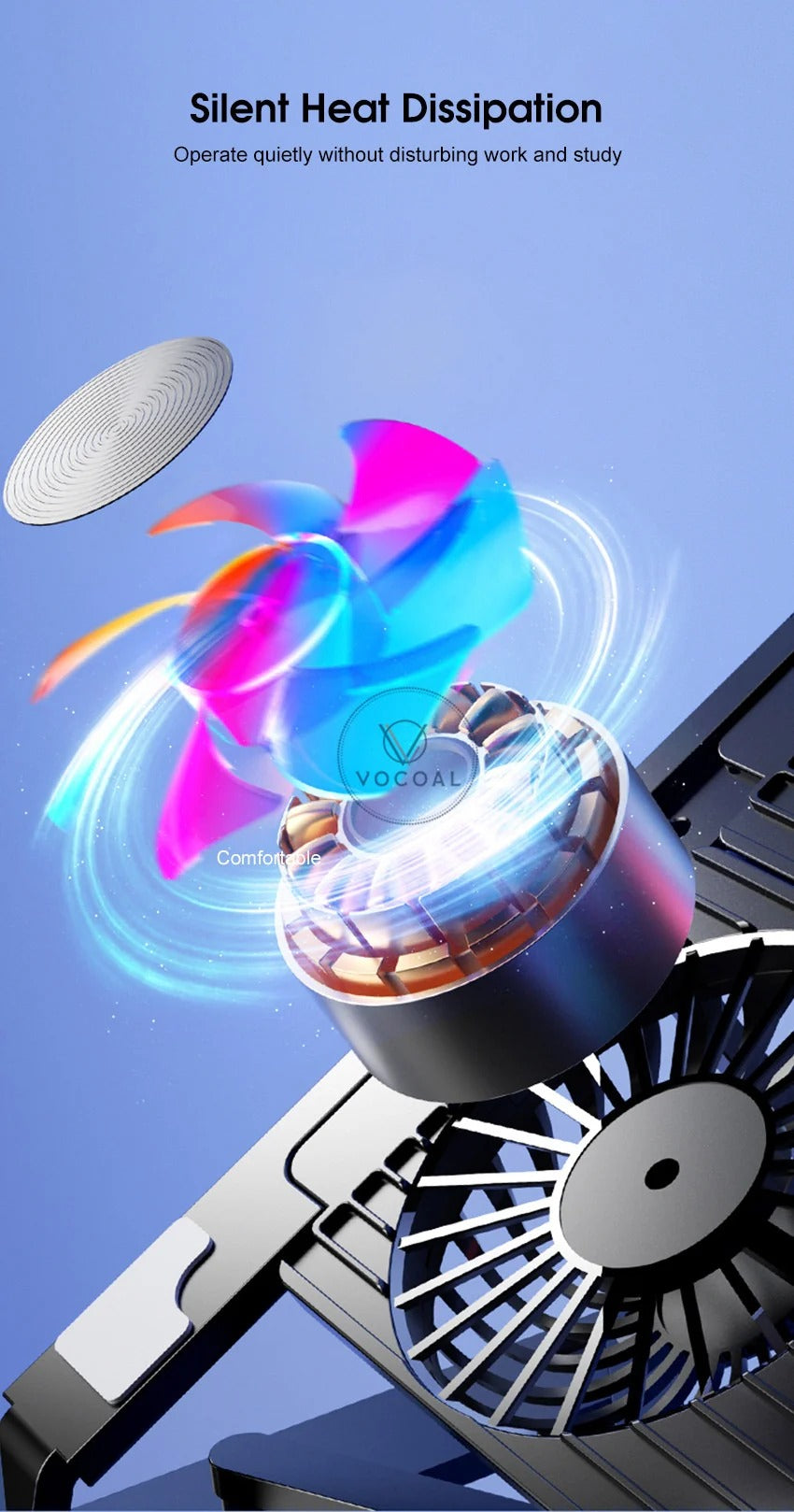 Foldable Dual Fan Laptop Cooling Stand Ⓢ