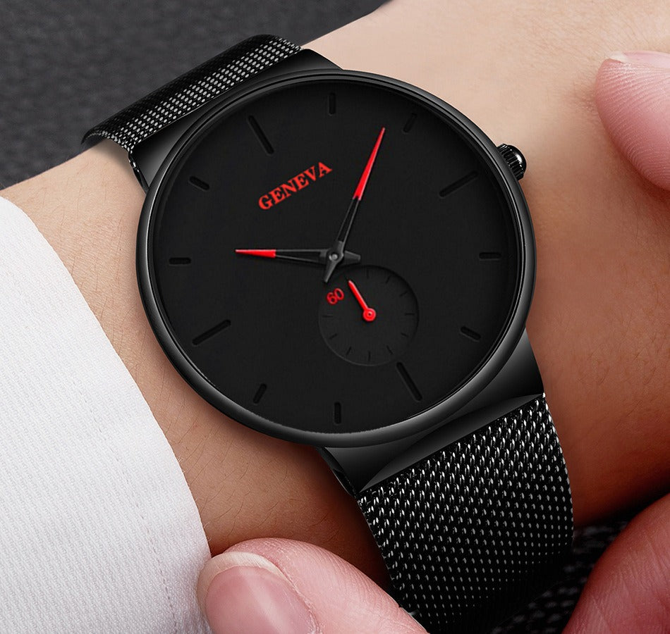 Fashion Casual Geneva Mens Watch Quartz Stainless Steel Brand Wristwatch Analog Watches Wrist